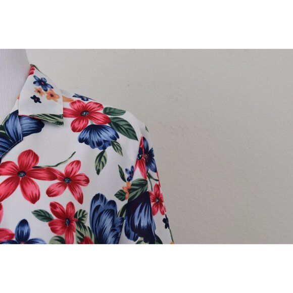 Vintage Floral‎ 1990s Polyester Button Down Blouse size XL - Picture 4 of 10